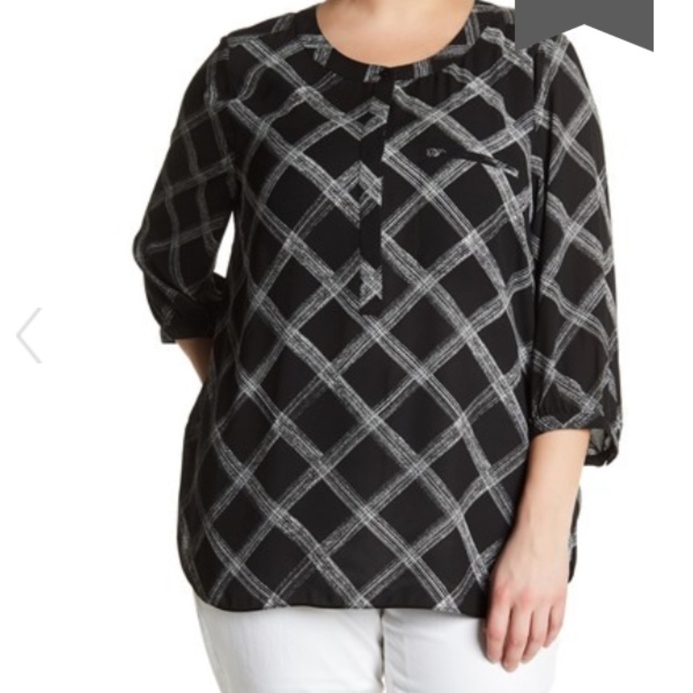 NYDJ Crepe Henley Blouse